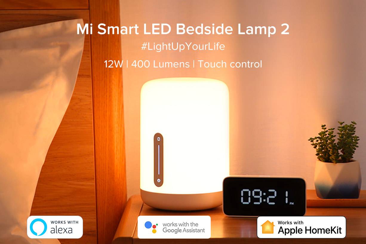 Mi Smart Bedside Lamp 2 Work with Apple Homekit, Siri, APP Remote Control