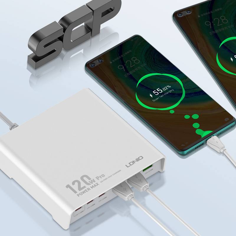 LDNIO Q605 120W 6-Port USB Charger (3 USB-C & 3 USB-A)