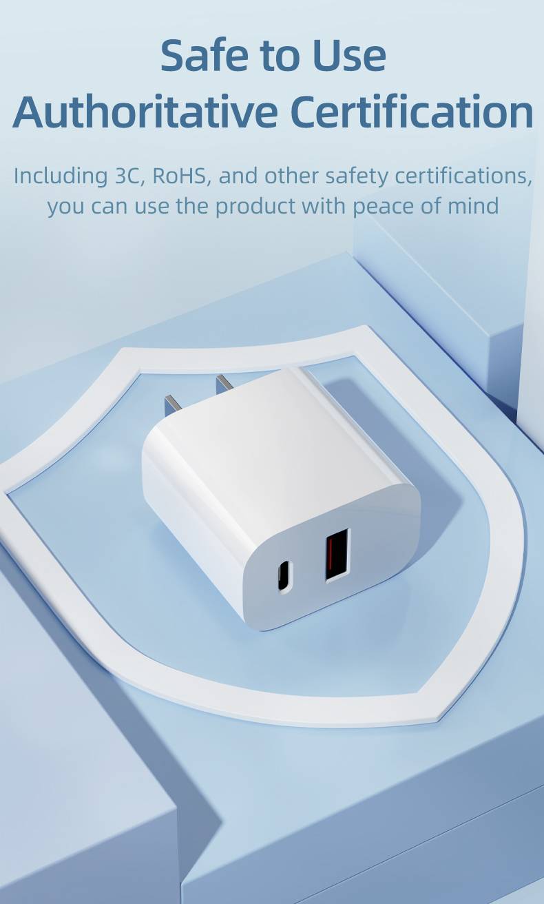 ROCK T43 USB-A & USB-C Dual-Port PD 20W Travel Fast Charger