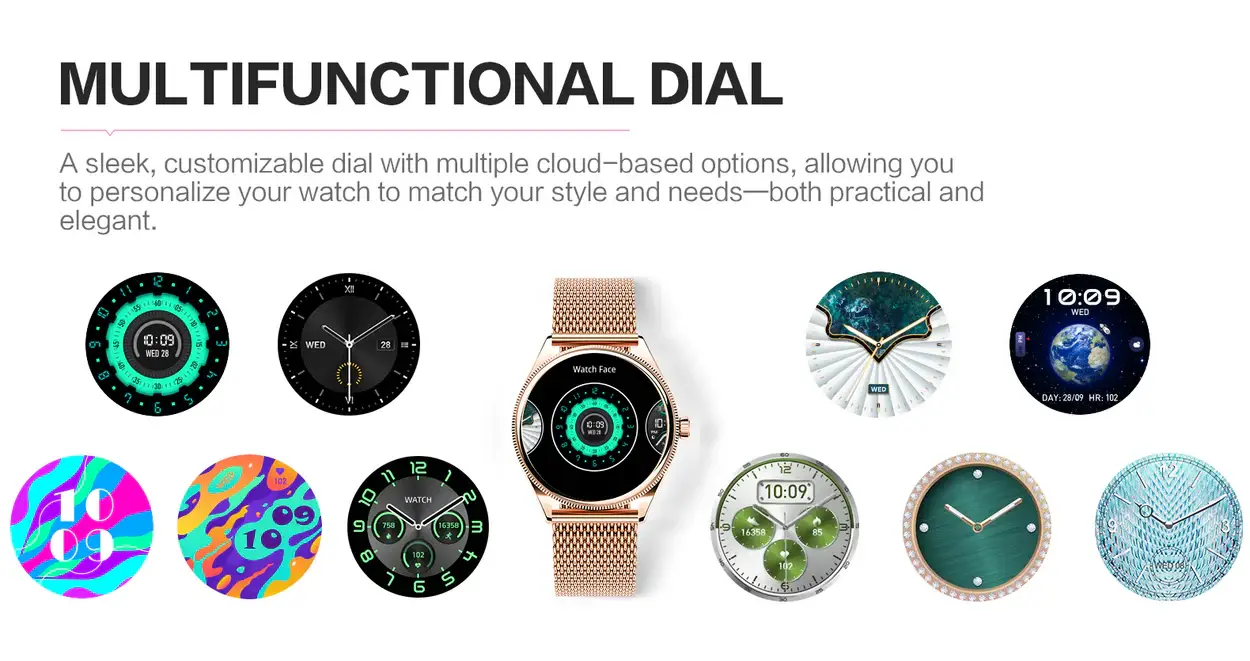 Valdus VL60 Pro AMOLED Bluetooth Calling Ladies Smartwatch