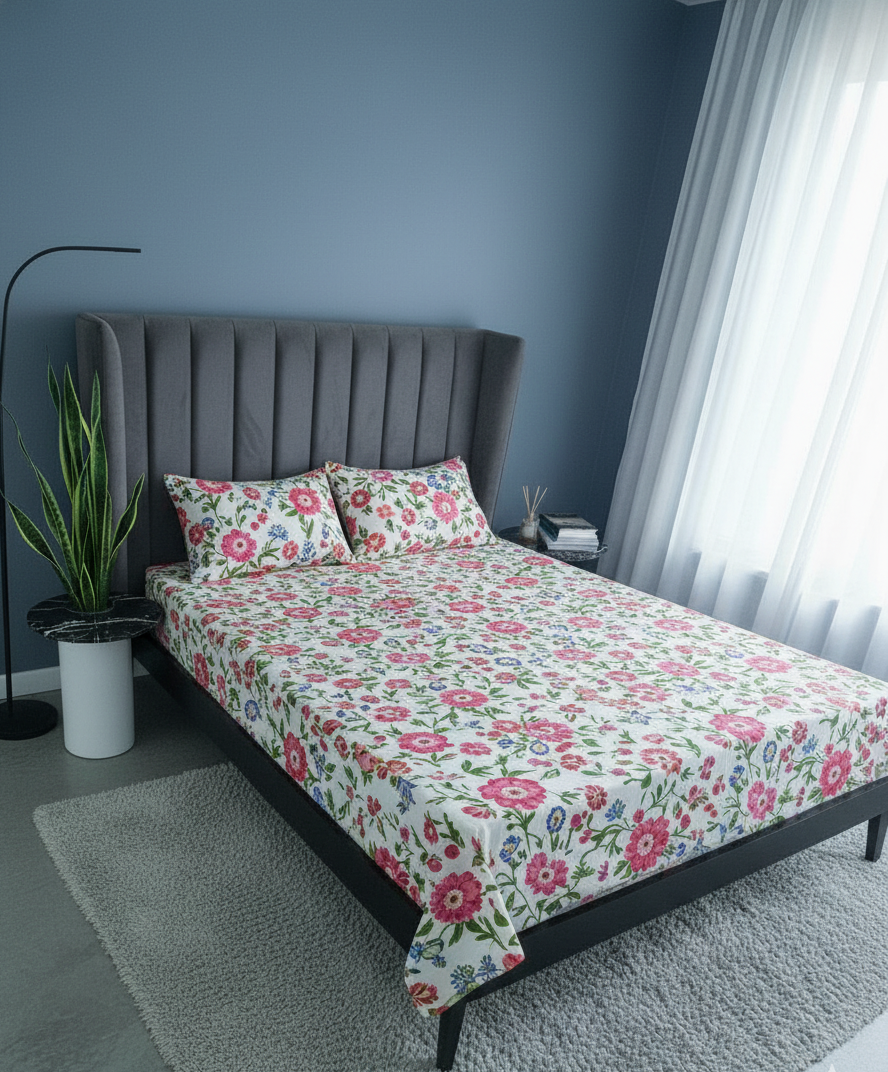 100% Twill Cotton King Size Bedsheet