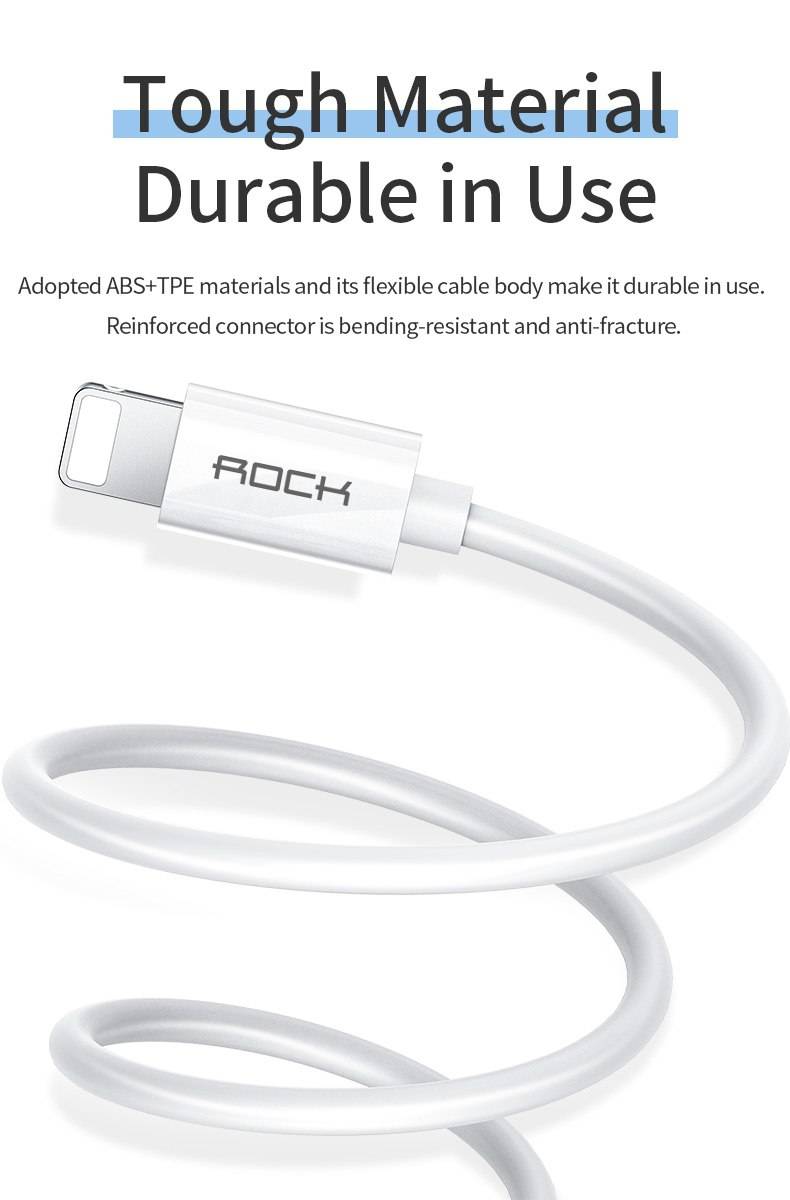 Rock T23 Dual-Port Travel Charger with Lightning Charge & Sync Cable Set