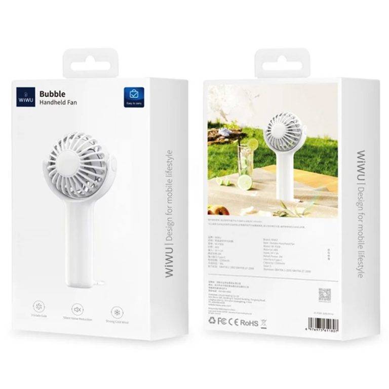 WiWU Wi-FS08 Bubble Mini Handheld Fan Compact, Portable & USB Rechargeable