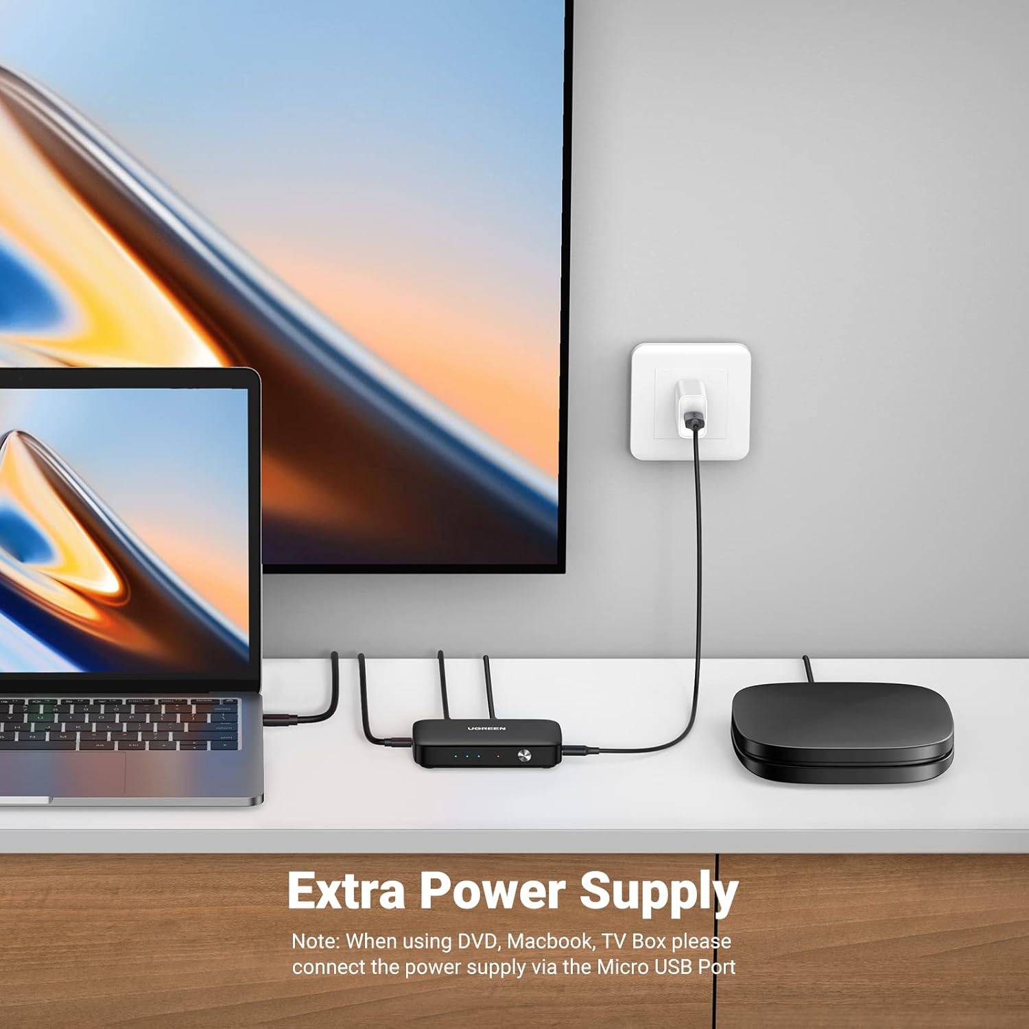 UGREEN CM332 3-in-1 HDMI Switcher 4K @30Hz 80125