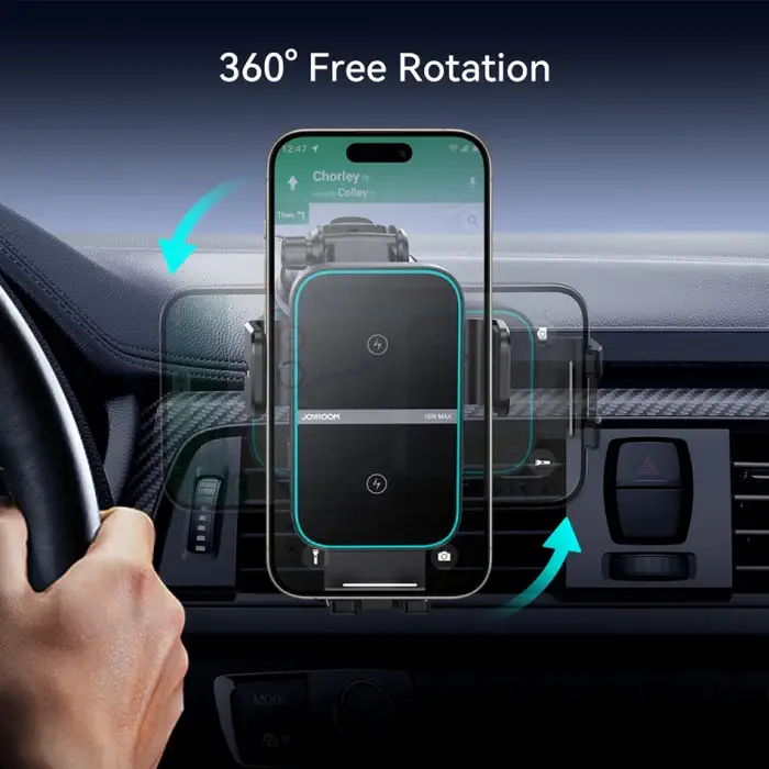 Joyroom JR-ZS246S 15W Qi Dual-Coil Dashboard Car Mount Wireless Charger