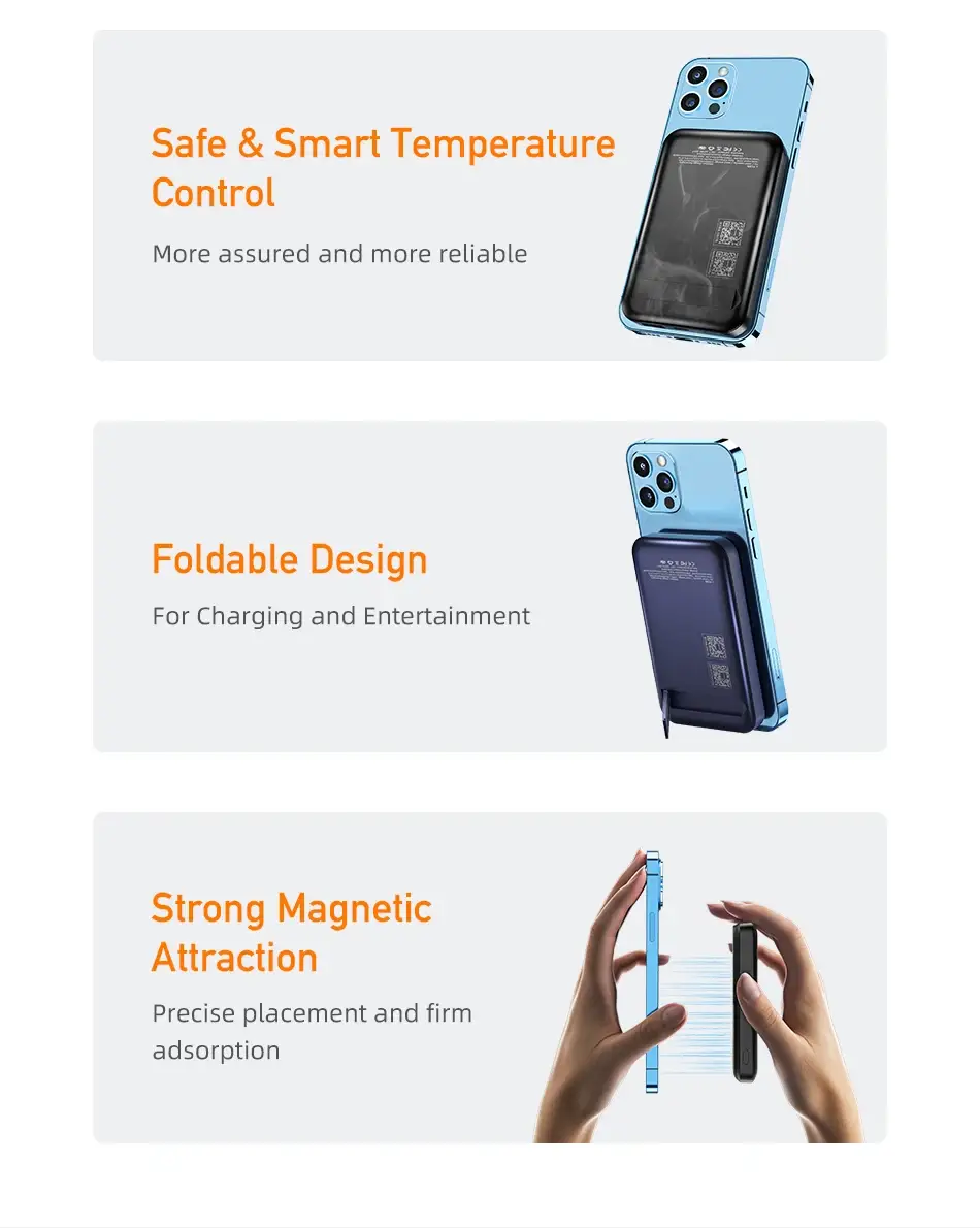 AWEI P139K 10,000mAh Fast Charging Power Bank 22.5W Wired & 15W Wireless Magnetic with Stand