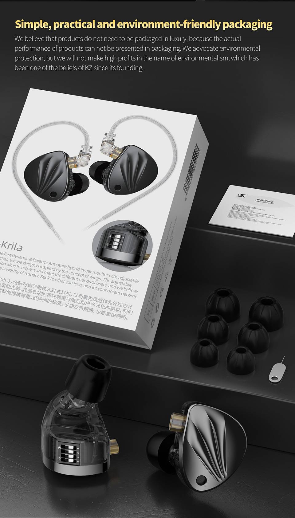 KZ Krila Hybrid Technology Tunable In-Ear Monitors