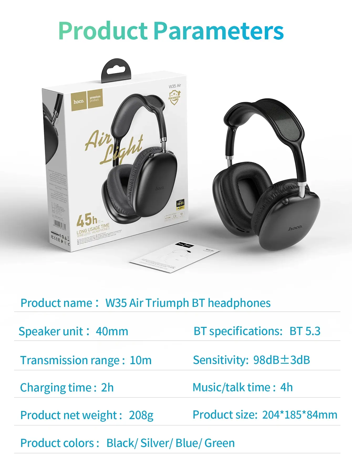 HOCO W35 Air True Wireless Bluetooth Headphones