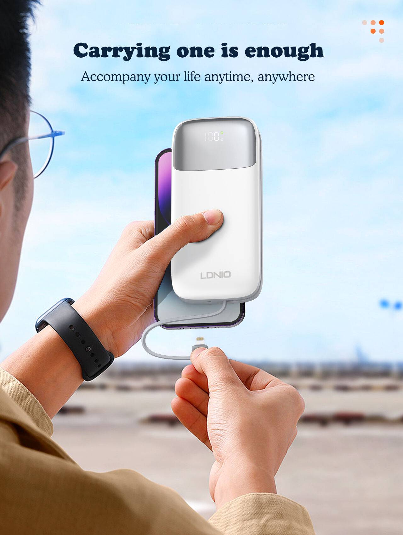 LDNIO PQ20 20000mAh 22.5W Fast Charging Ultra-High Capacity Power Bank