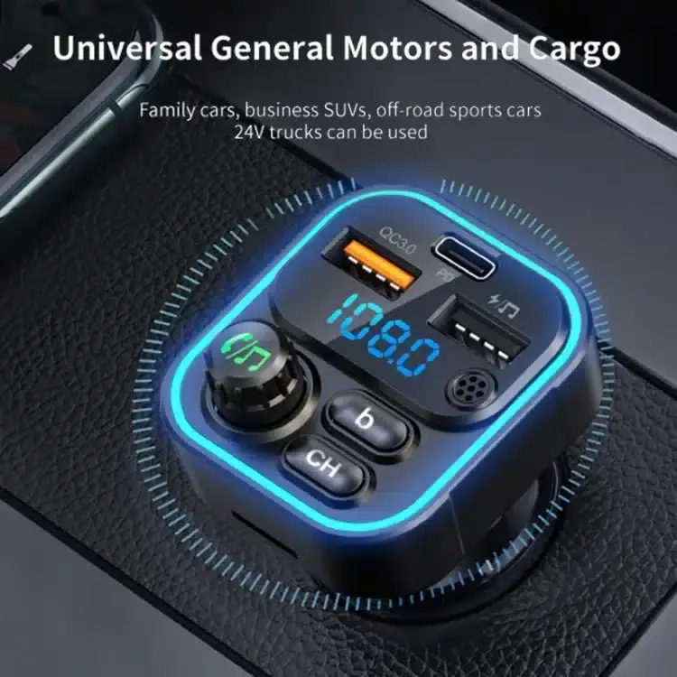 WEKOME WP-C52 Pop Digital Series MP3 Wireless Fast Charging Bluetooth Car Charger