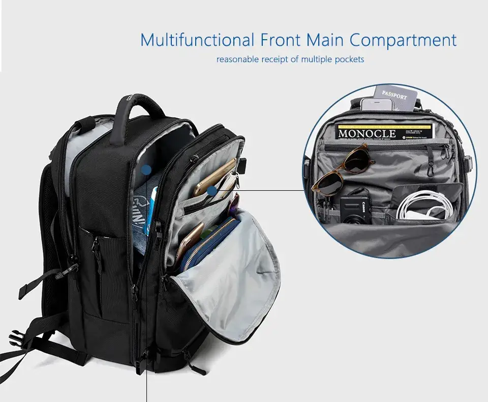 Ozuko 8983L Men's Outdoor Waterproof Backpack Large-Capacity Multi-Function Travel Bag