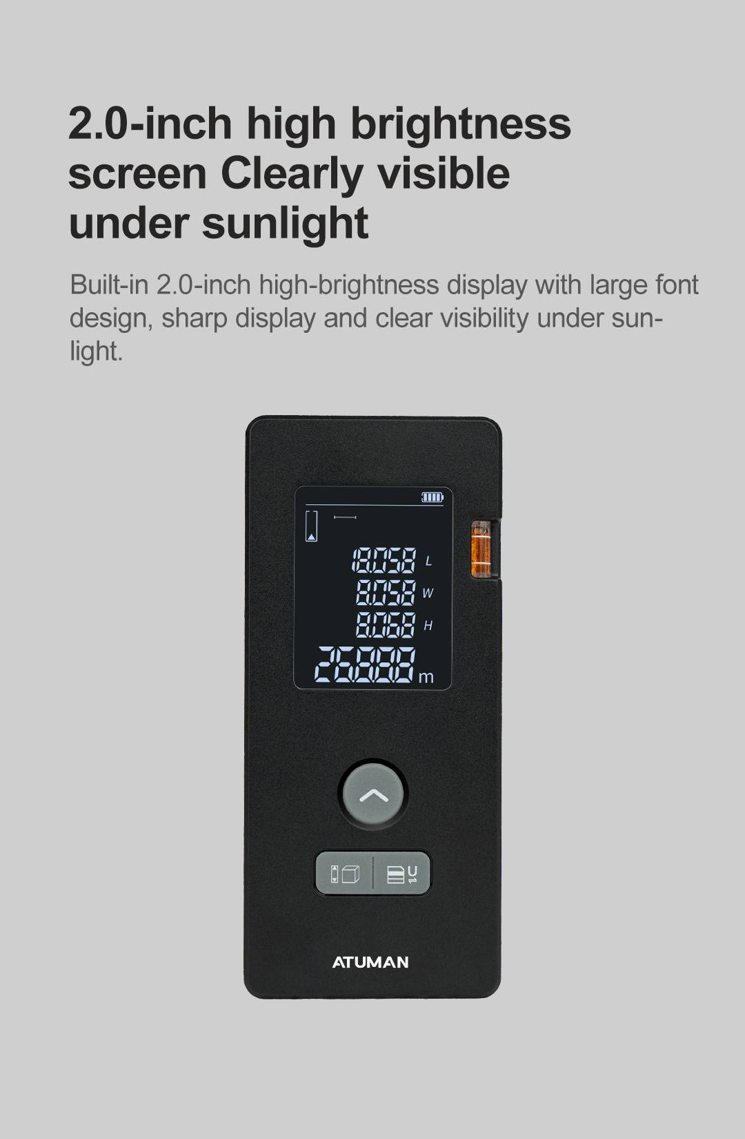 ATUMAN LS3 60M Laser Rangefinder Fast & Precise Distance, Area, and Volume Measurement