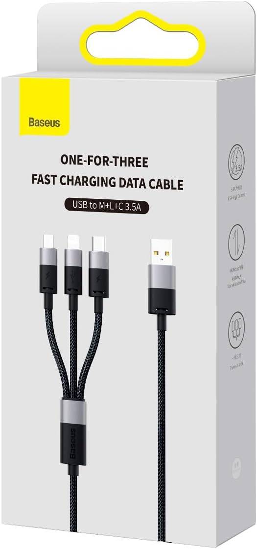 Baseus StarSpeed Series 3-in-1 USB Cable USB-C + Micro-USB + Lightning 3.5A Fast Charging 1.2m