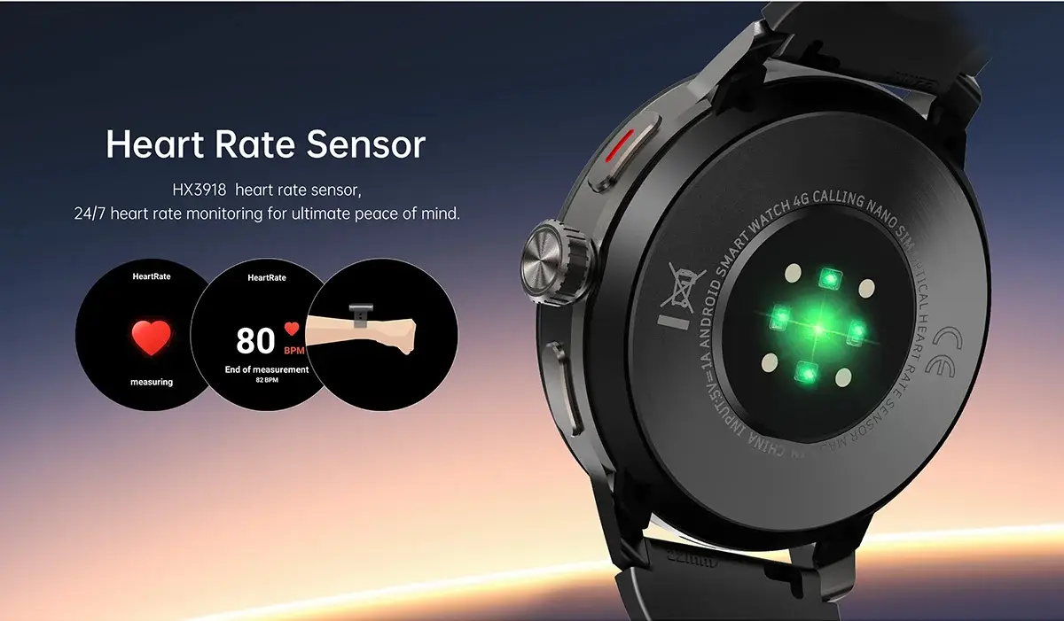 YES Power Link Android Smartwatch with 1.75″ AMOLED Display Rotating Camera & GPS