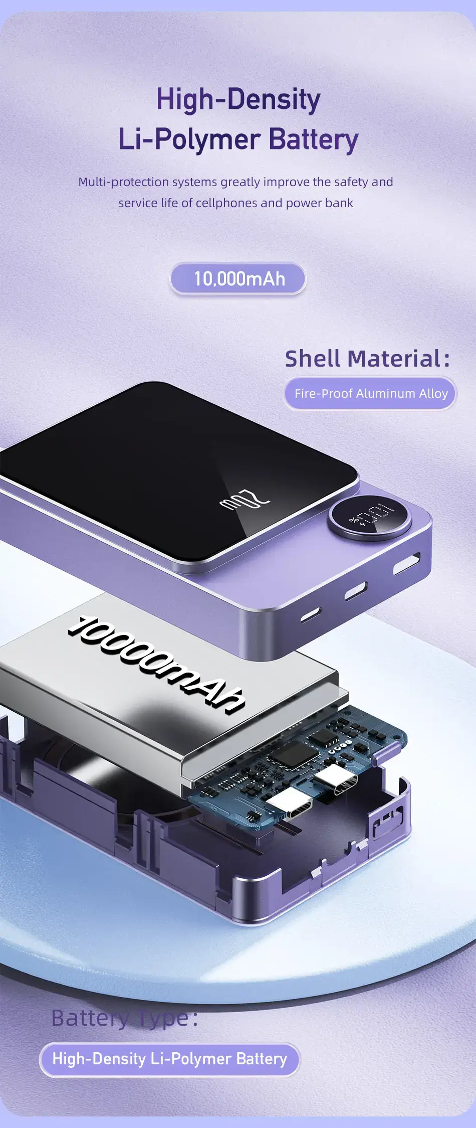 Awei P39K 10000mAh 20W PD Magnetic Wireless Power Bank