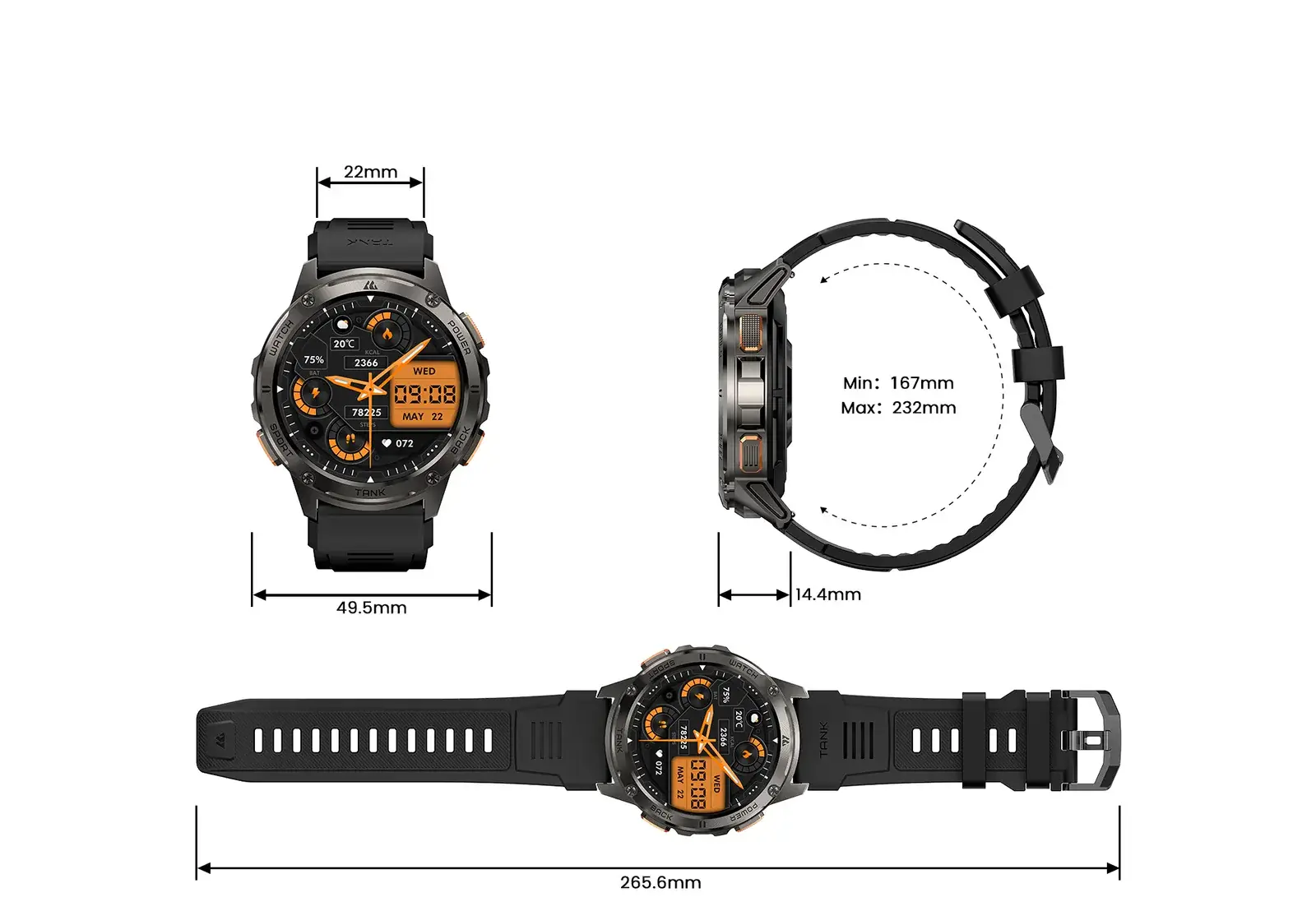 KOSPET TANK T3 ULTRA Rugged Smartwatch with Dual-GPS New Release