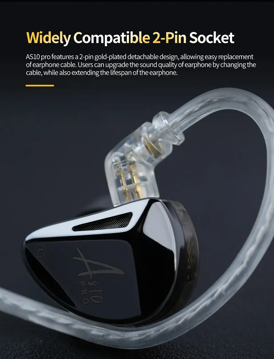 KZ AS10 Pro Professional 5-Driver Balanced Armature IEM for Ultimate Sound Performance