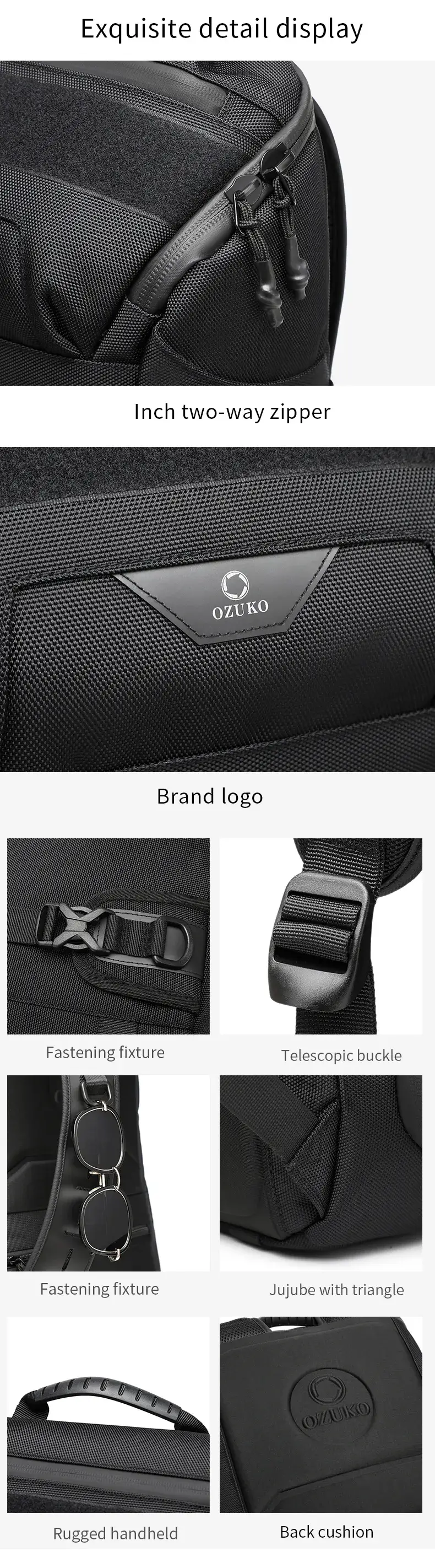 Ozuko 9617 Designer Anti-Theft Multifunction Travel Backpack Skateboard Storage & 15.6″ Laptop Bag