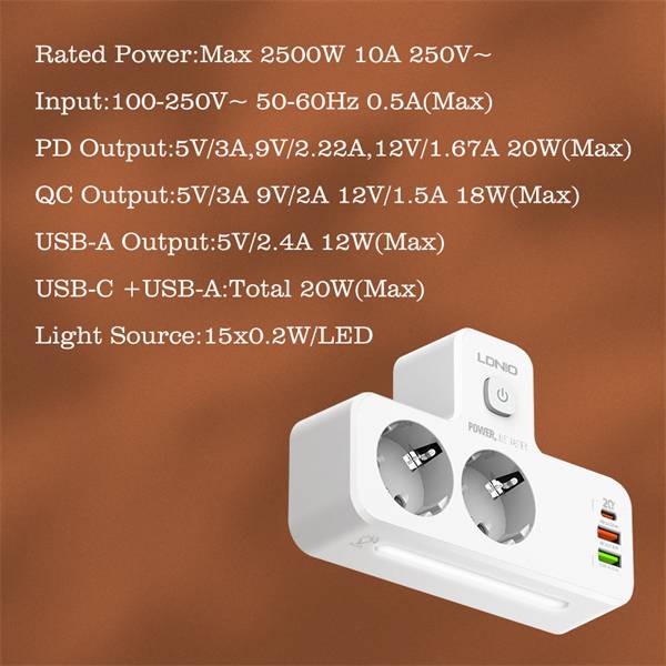 Ldnio SE2337 Portable Electrical Extension Socket