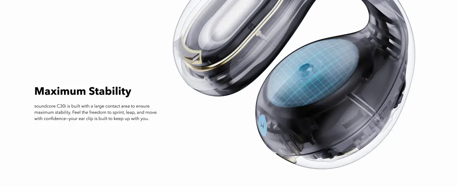 Anker Soundcore C30i Transparent Open-Ear Clip-On Wireless Earbuds