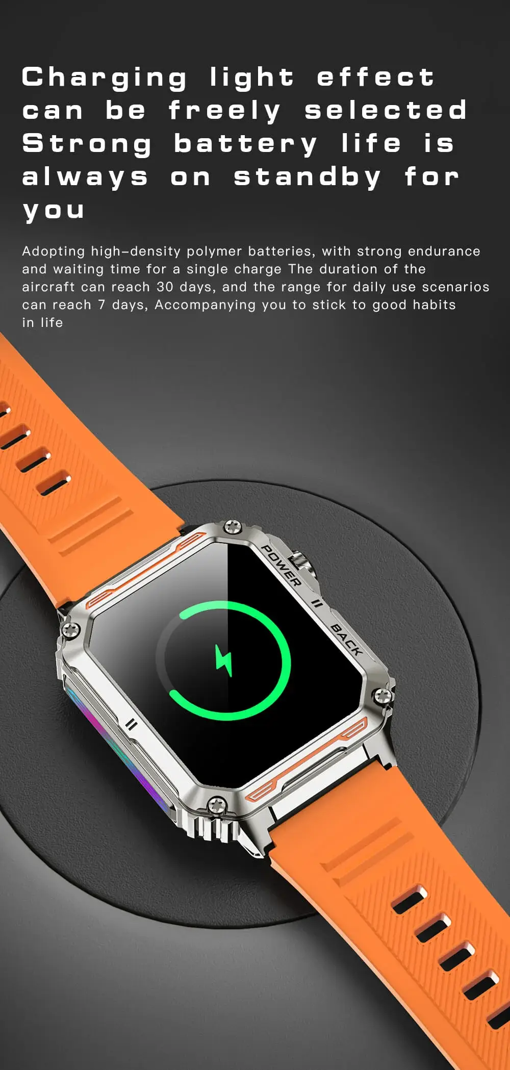 Valdus VD38 Rugged RGB Calling Smart Watch