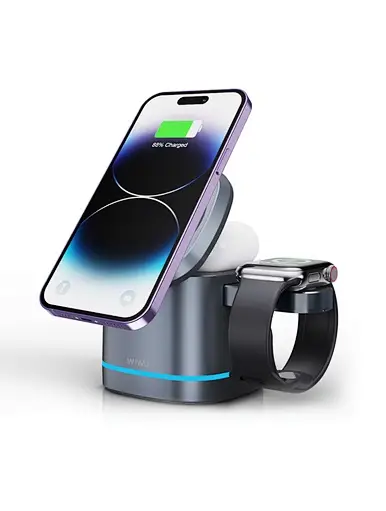 WiWU Wi-W024 The Ultimate 3 in 1 Wireless Charger for iPhone Airpods and Apple Watch