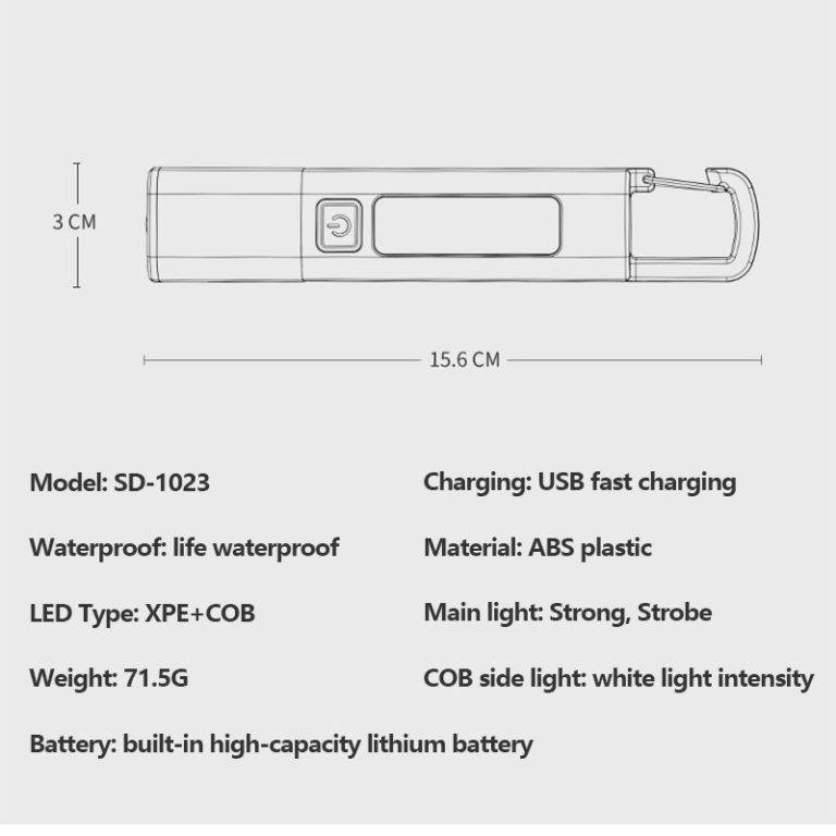 Smiling Shark SD1023 High-Powered LED Torch Light