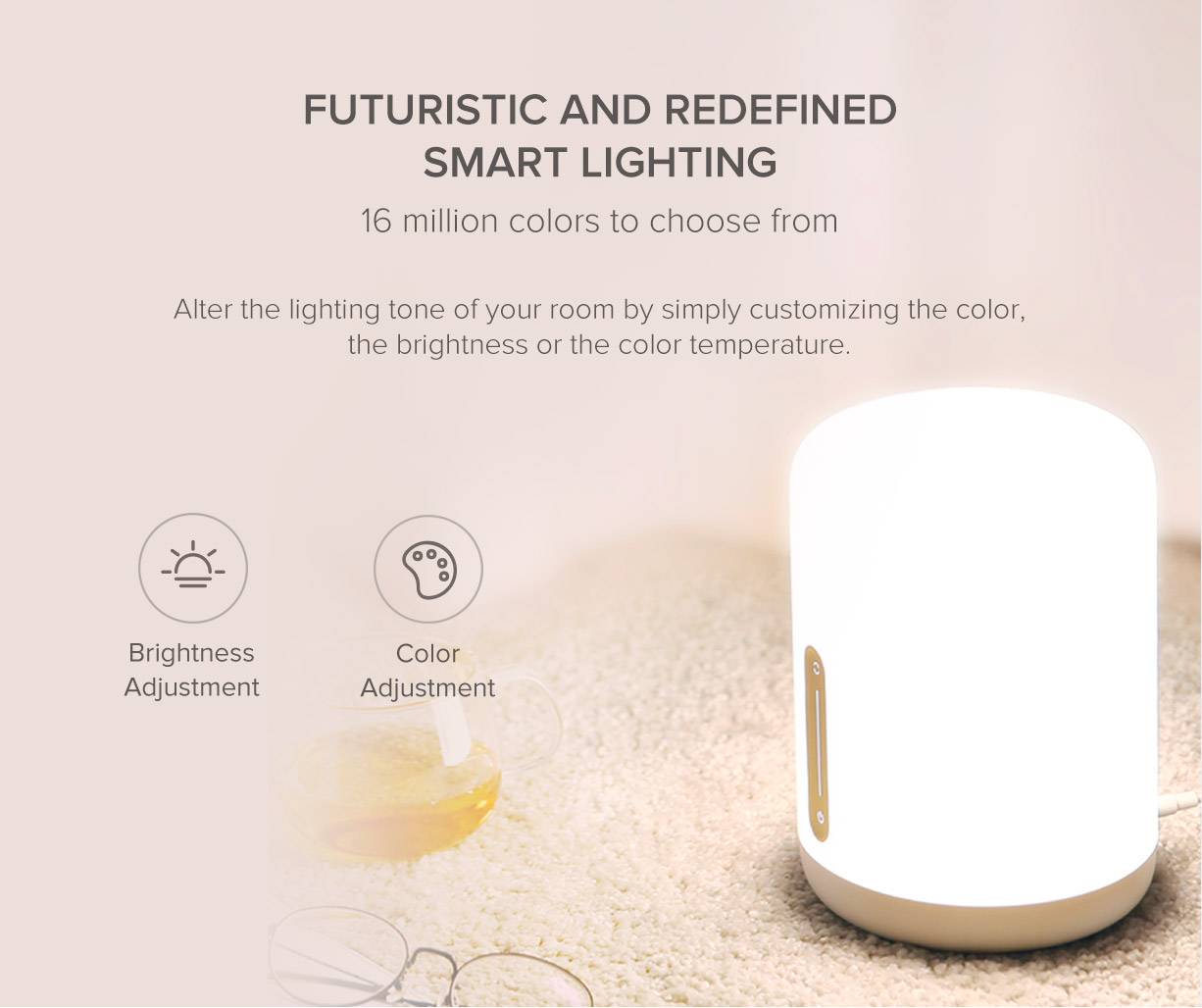 Mi Smart Bedside Lamp 2 Work with Apple Homekit, Siri, APP Remote Control