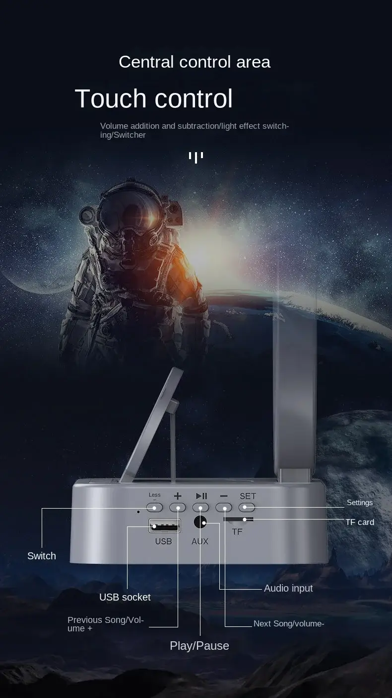 Magnetic Levitation Astronaut Bluetooth Speaker with 360° Floating Sound