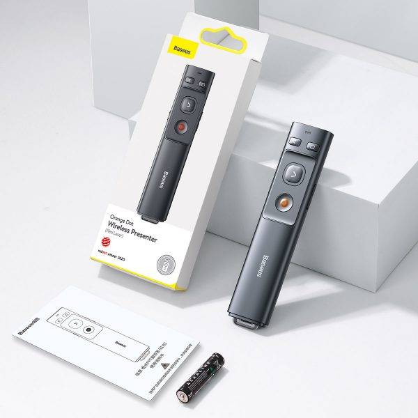 Baseus Orange Dot Wireless Presenter (Red Laser)