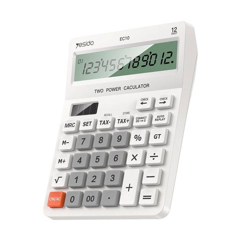 Yesido EC10 Dual Power LCD Display Desktop Calculator Battery & Solar Powered