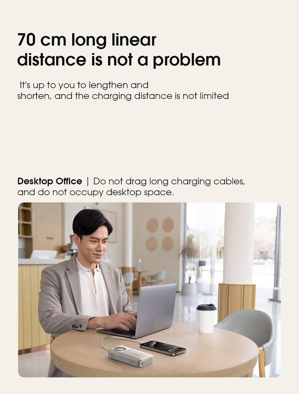 Baseus NOMOS 30W 20,000mAh Power Bank with Digital Display & Built-in Retractable Cable