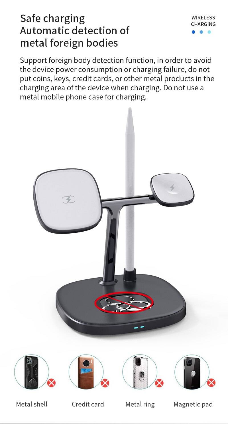 WiWU Power Air 4 in 1 Qi Magnetic 15W Wireless Charger