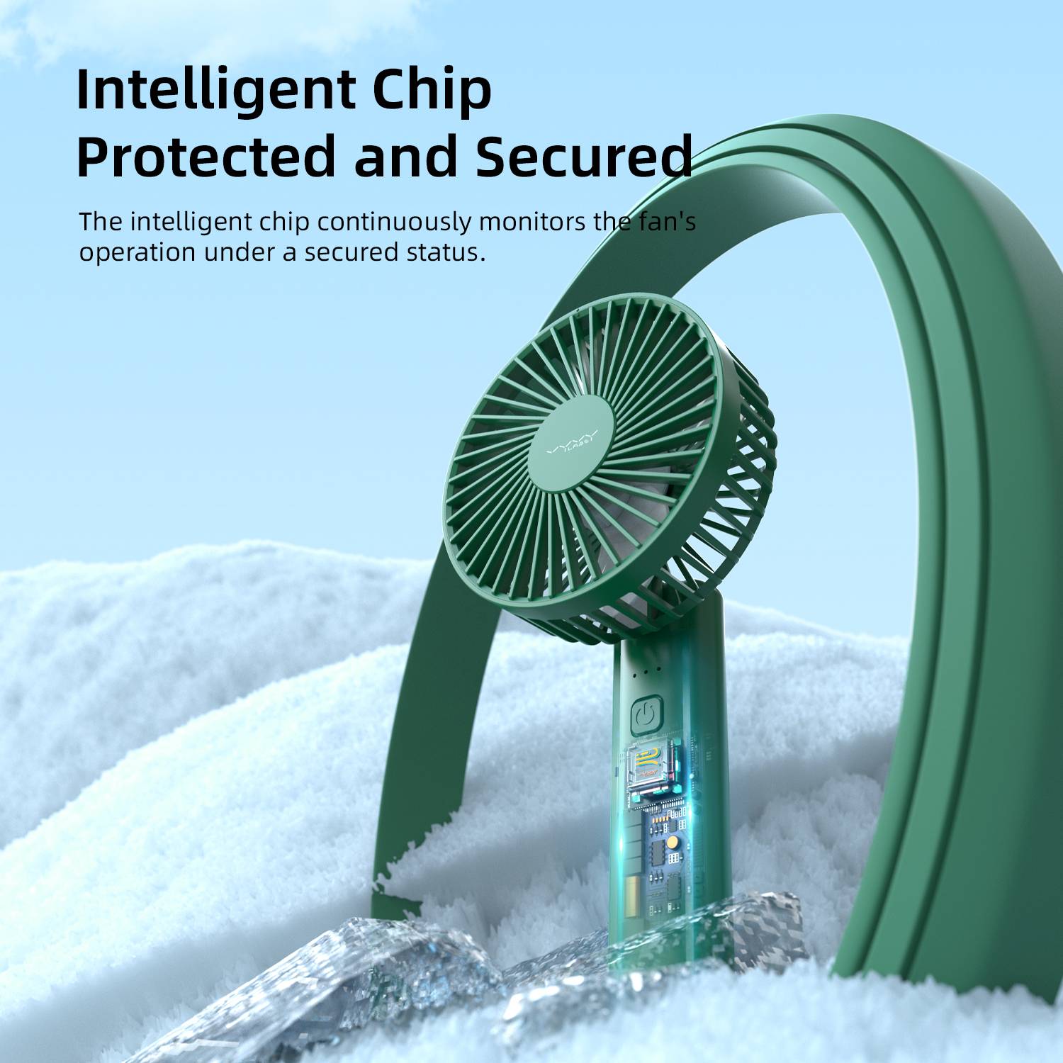 Vyvylabs VKD02-WH Foldable Handheld Clip Fan