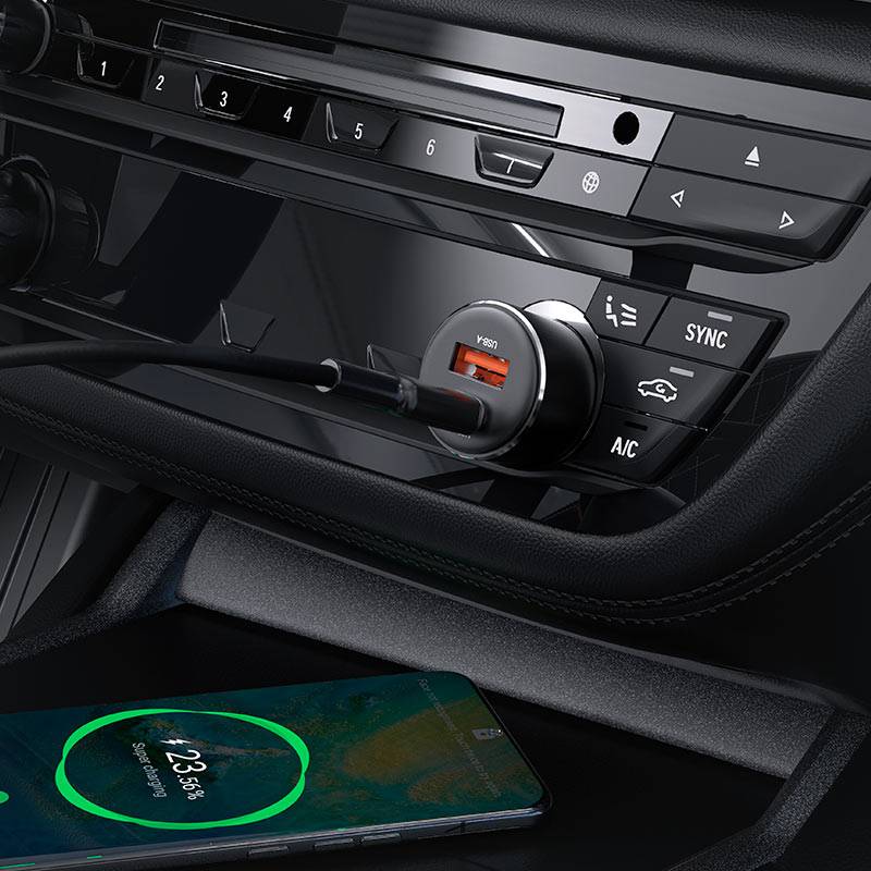 ACEFAST B12 60W Dual-Port Car Charger USB-A & USB-C Fast Charging Adapter