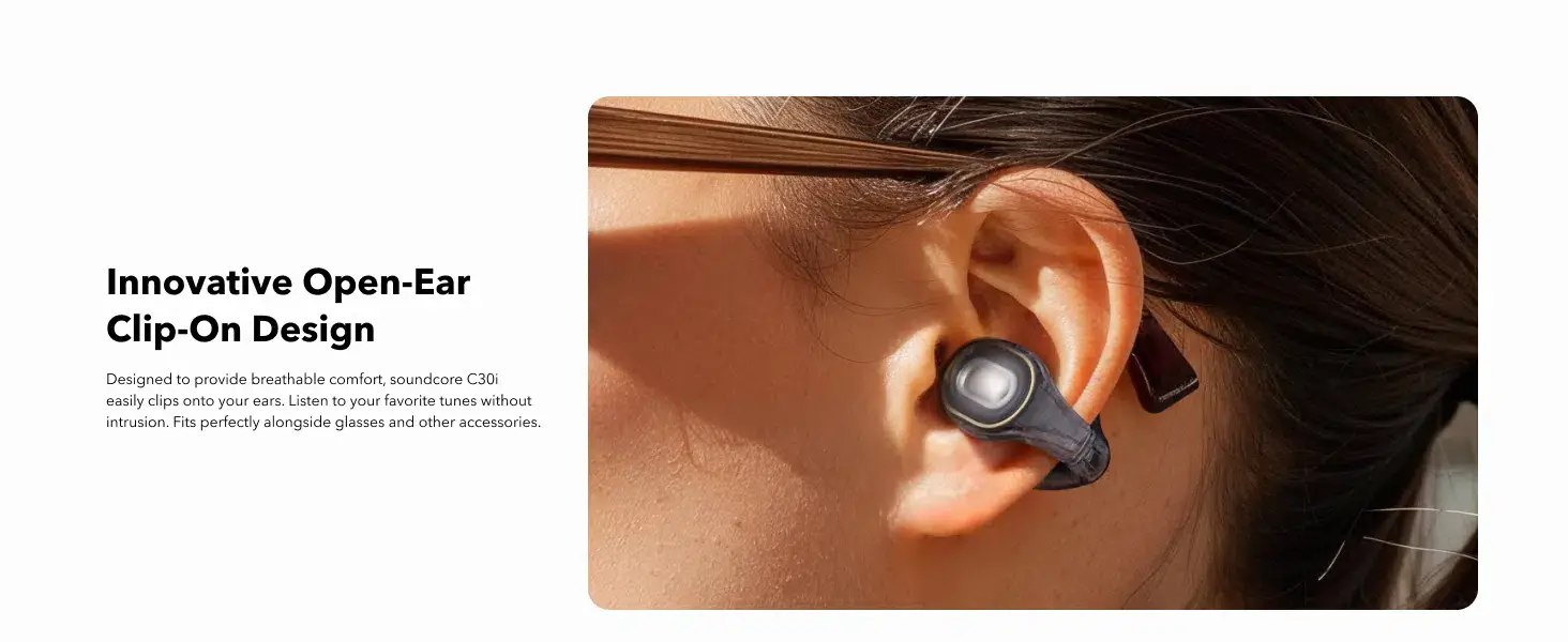Anker Soundcore C30i Transparent Open-Ear Clip-On Wireless Earbuds