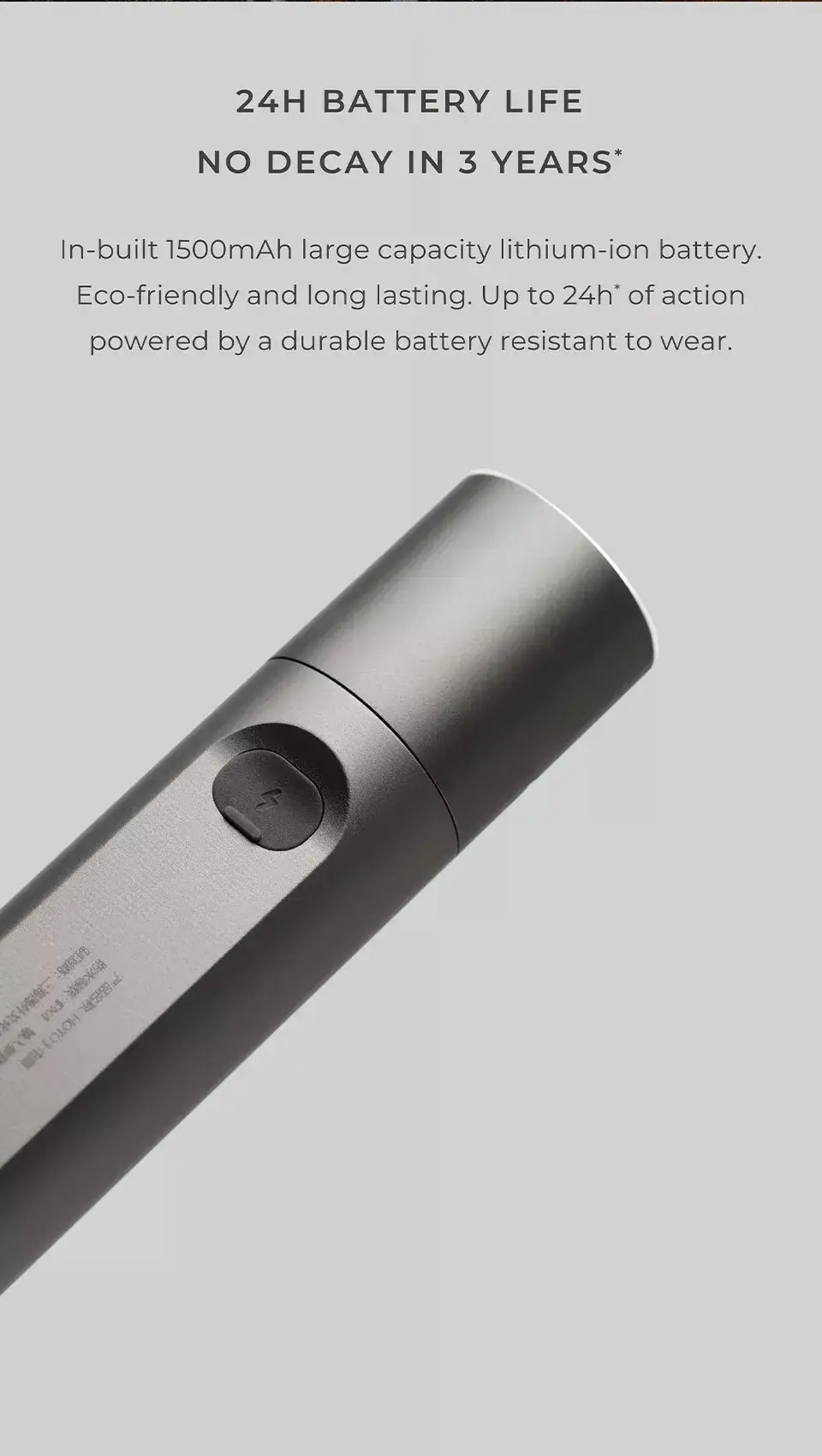 HOTO Flashlight Fit Rechargeable Waterproof LED Torch with Dustproof Design