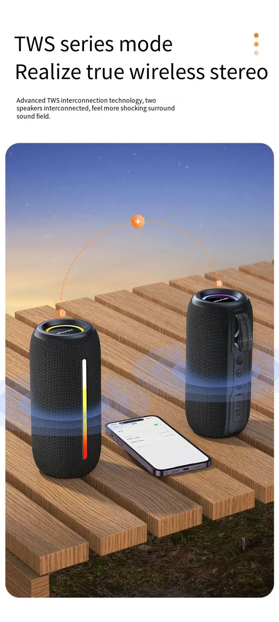 Awei Y788 Colorful Sound with RGB Lights Bluetooth Speaker