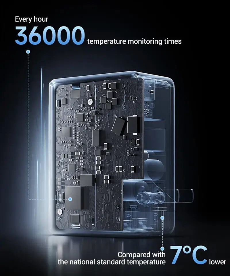 CUKTECH 2-in-1 5000mAh 67W Portable Power Bank with Foldable AC Plug & 22W Output