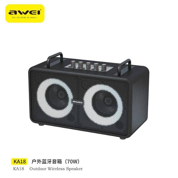 Awei KA18 70W Wireless Speaker with Heavy Bass and RGB Light Effect