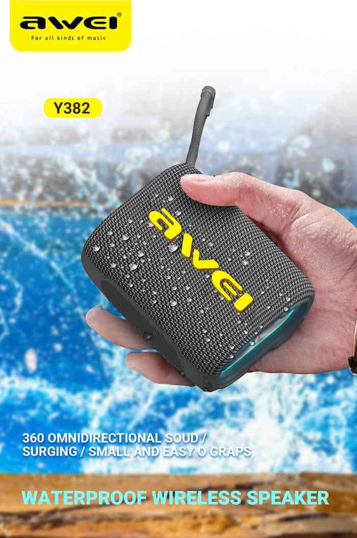 Awei Y382 Mini Bluetooth Speaker IPX7 Waterproof