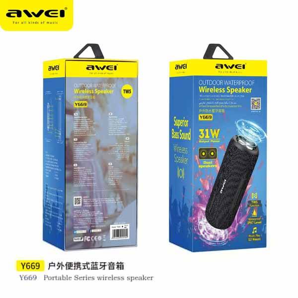 Awei Y669 Portable Bluetooth Speaker 31W Dual Speakers