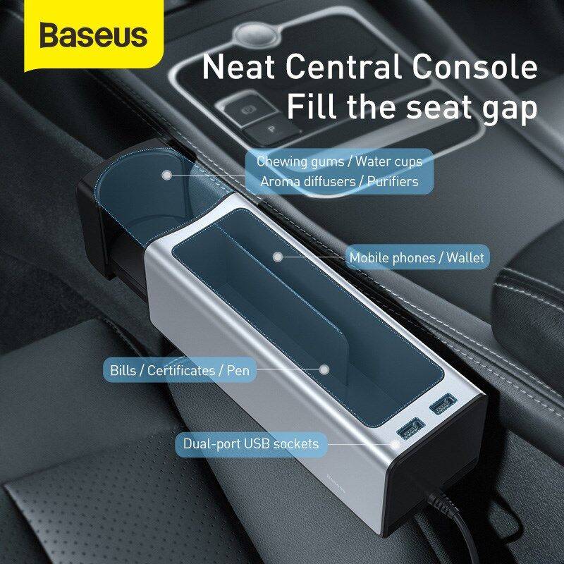 BASEUS Deluxe Metal Armrest Console Organizer