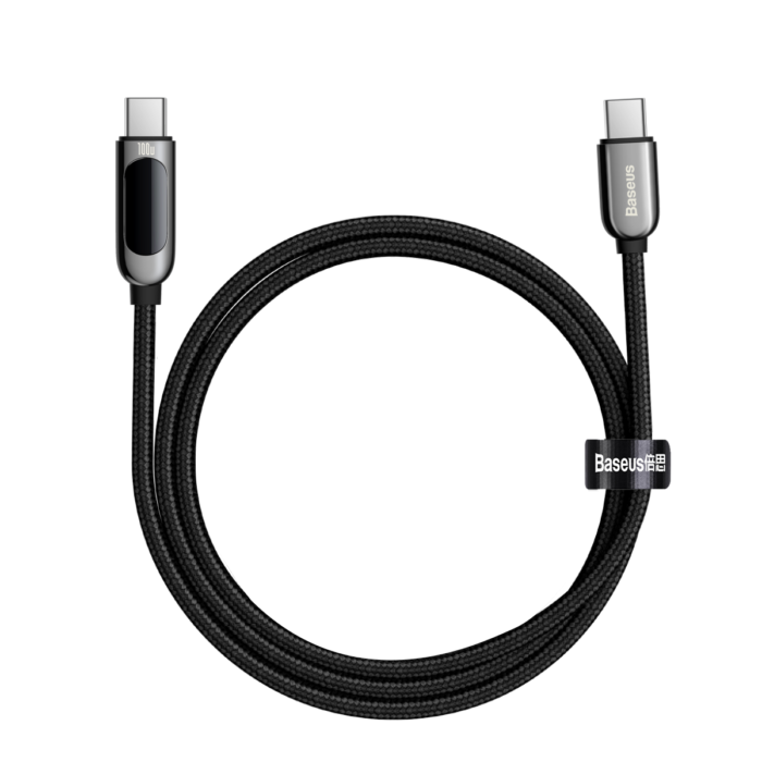 BASEUS Display Fast Charging 100W Data Cable Type-C to Type-C – 1M