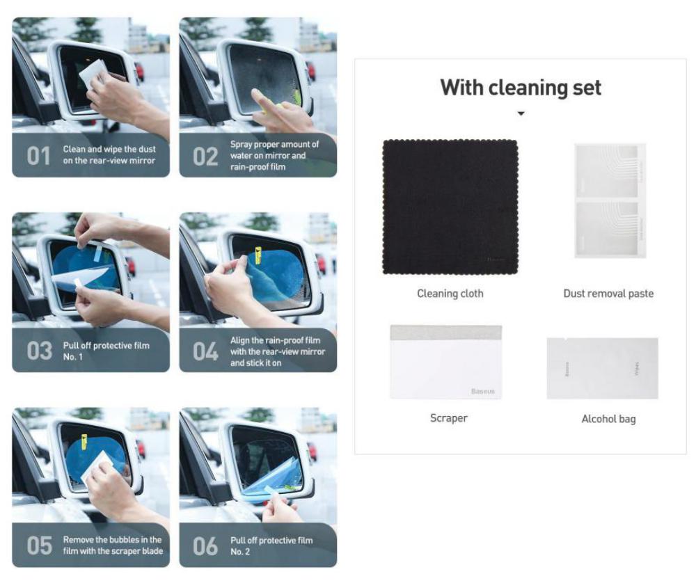 BASEUS Rainproof Anti-Fog Film for Car Rear-View Mirror