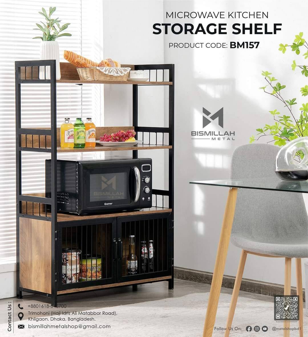 Microwave kitchen storage shelf - BM157