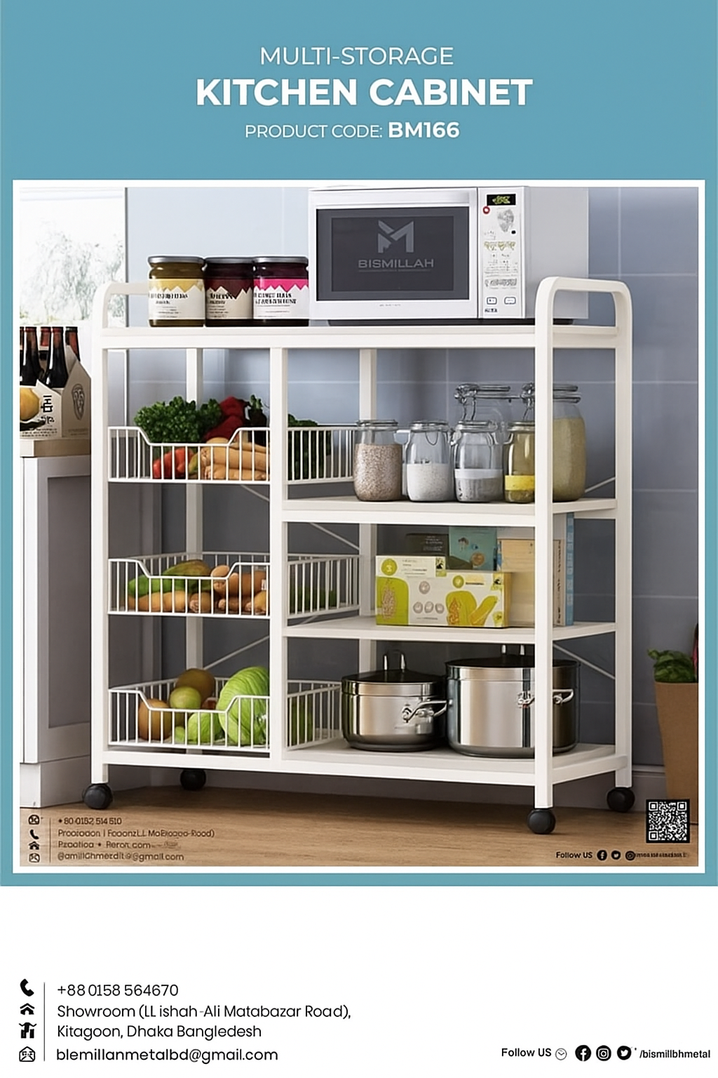 Multi storage kitchen cabinet - BM166