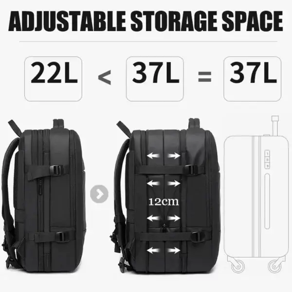 Bange BG-1908 37L Expandable Large Capacity 15.6 Inch Laptop Backpack