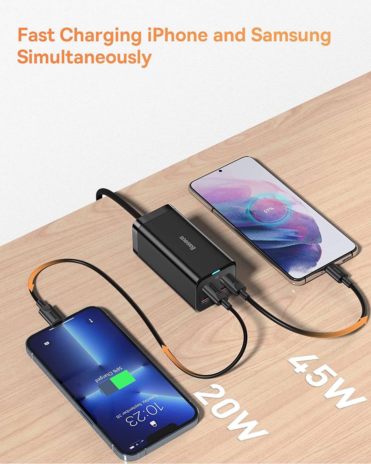 Baseus 100W GaN3 Pro Desktop Fast Charger 2USB-C + 2USB Port CN Charging Station