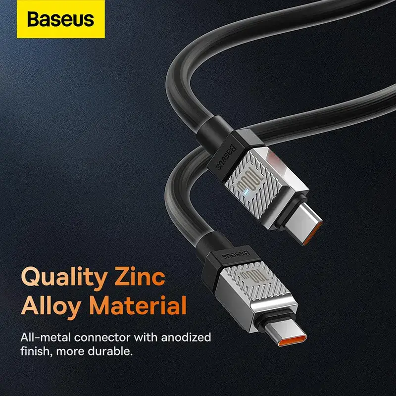 Baseus 100W Type-C To Type-C CoolPlay Series Doublly-Wrapped Premium Quality Fast Charging Cable 1 Meter